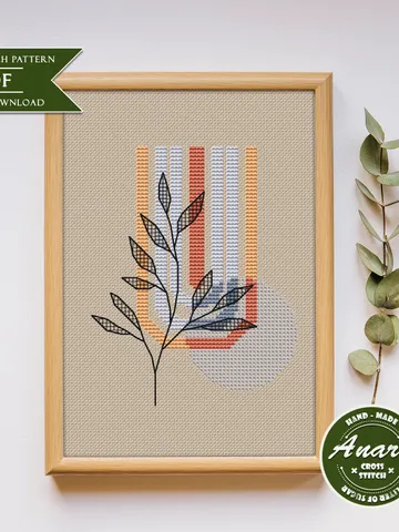 Leaves and Shapes Cross Stitch Pattern $4.00