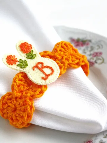 Personalized Easter bunny napkin rings cottagecore bunny ears Monogrammed cute pastel table decor for spring season