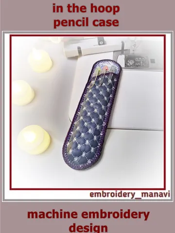 Snowy ITH Quilted Pen Case – Winter Embroidery Gift by Embroidery Manavi 05 $4.00