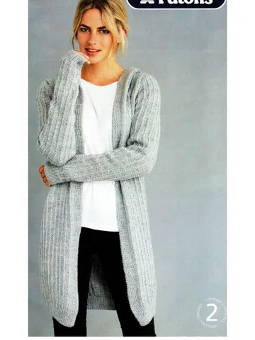Long cardigan hood knitting pattern women ladies Coat hooded cardigan pattern pdf instant download $6.68