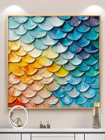 Large Textured Impasto Painting, 3D Abstract Art, Colorful Wall Art Decor, Modern Original Painting, Rainbow Palette Knife Art, Office Decor $116.08