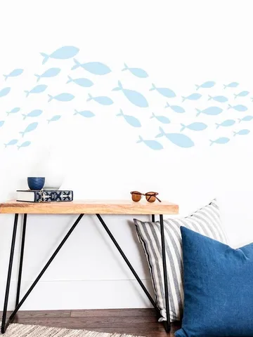 Fish Wall Decal - School of Fish Wall Sticker h104 $23.99