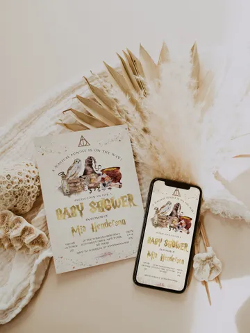 DIY Wizarding World Baby Shower iNVITATION; Magic School Baby Shower Template; School of Wizard Baby Shower invitation template; wh1 $11.62