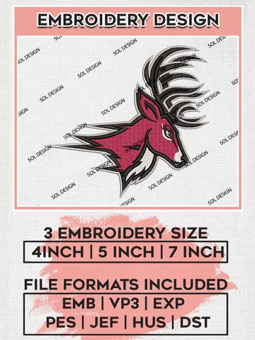 NCAA Fairfield Stags Mascot Logo Embroidery Designs, NCAA Logo Machine Embroidery Files, NCAA Fairfield Stags Logo, NCAA Embroidery Designs, Machine Embroidery Designs, Digital Download $6.99