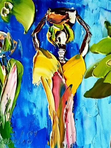 African  Painting women Original Art Signed oil painting Christmas Gifts African women Wall Art Small Impasto Oil Painting by ArtProkopaloSv $50.00