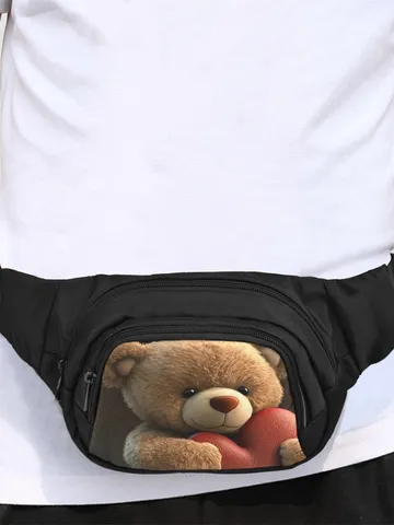 Cute Bear with Heart Fanny Pack, Waist Bag $39.97
