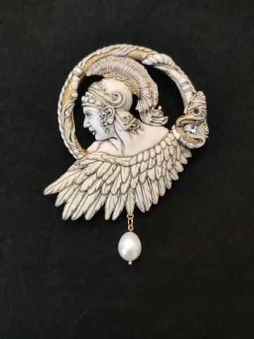 Art Nouveau Greek brooch, Greek pin, Large brooch, Antique pin of Alexander $180.00