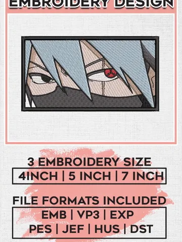 Kakashi eyes embroidery design, Naruto embroidery, Anime design, Embroidery shirt,Embroidery file,Digital download EMB_ANIME_81 $6.99
