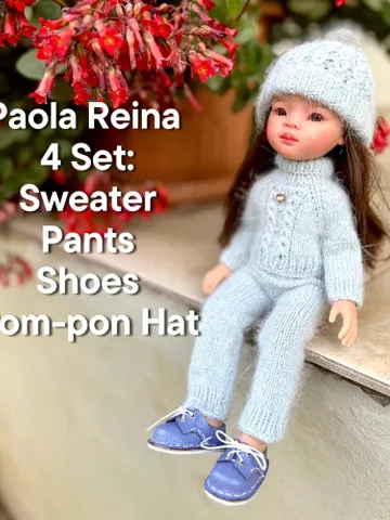 Paola Reina Doll 4 ITEMS Set: Exclusive Handmade Outfit - Sweater, pants, pompon hat, shoes $69.81