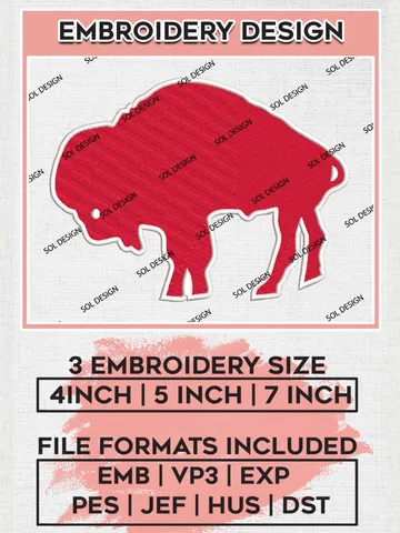 Buffalo Bills Mascot Embroidery Design Files, NFL Bills, NFL Logo Embroidery Files, NFL Buffalo Bills Machine Embroidery Design, Digital Download $6.99