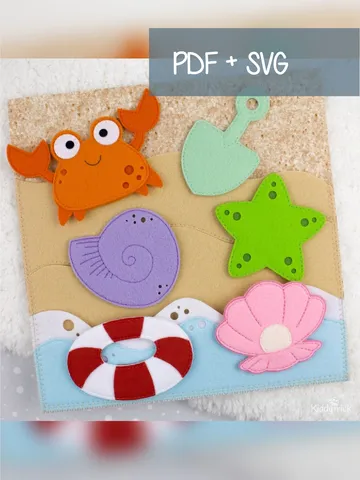 Beach - Felt Busy Book Page - Sewing Pattern $6.00