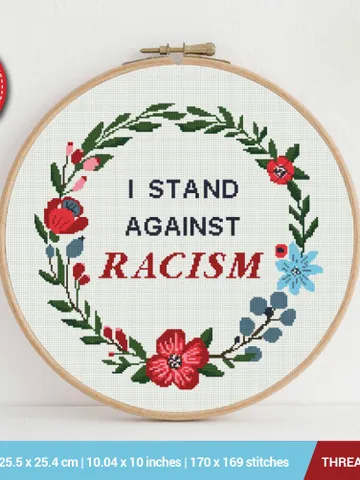 I stand against racism, BLM Cross stitch pattern | Embroidery Pattern | Instant Download | Embroidery Designs $4.14