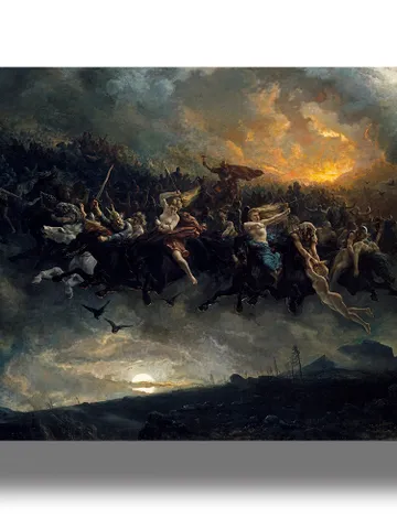 Wild Hunt of Odin. Åsgårdsreien. The dead and spirits gallop across the sky. $21.00