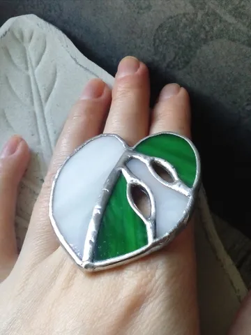 Stained glass monstera pin, tropical leaf decor, monstera albo brooch $38.00