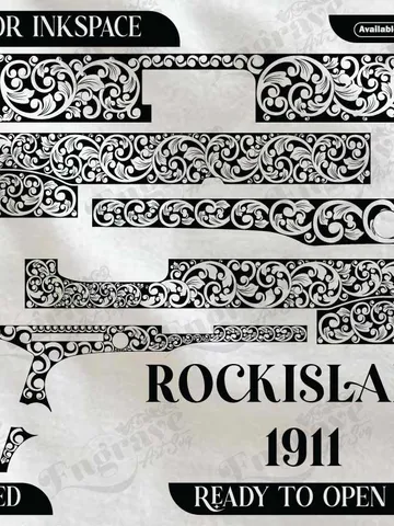 Rockisland 1911 Scroll Design,lasercut,laserengraving,fiberlaser,engravingfiles $40.00