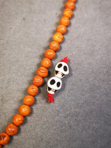 Gandhanra Handmade Tibetan Mala Spacer Beads,Stone Citipati Skull Beads, Marker Beads for Prayer Bead Necklace Accessories,0.47" × 0.4" $12.99