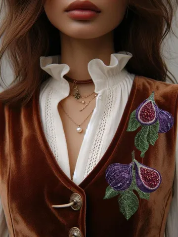 Set of 11 machine embroidery designs “Sweet figs” using artistic satin stitch technique $18.48
