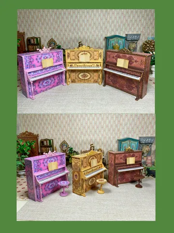 Dollhouse piano. 1:12 scale. Handcrafted. Miniature dollhouse.