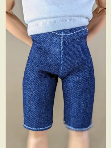 Navy denim shorts for for 12 inch fashion male dolls $9.00
