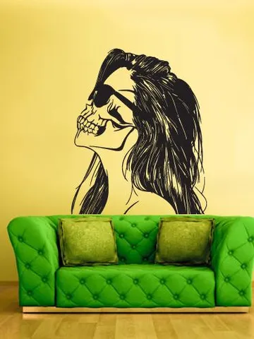 Zombie Girl Wall Decal - Spooky Vinyl Sticker, Horror Room Decor, Gothic Art, Undead Sticker for Bedroom $37.99