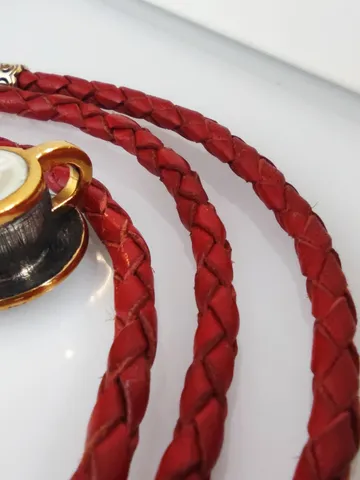 Designer necklace - In coffee style. The price is for a coffee pair "cappuccino" + cord