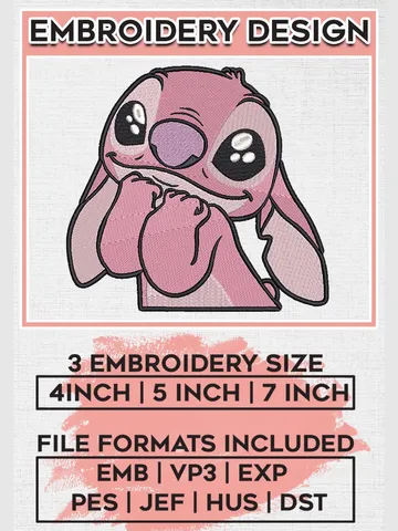 Adorable Angel Embroidery Designs, Lilo & Stitch Embroidery, Disney Character Embroidery Files, Machine embroidery Files, Digital Download EMB_CARTOON_138 $6.99