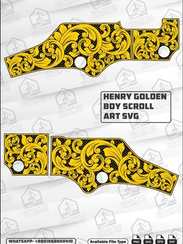 Henry Golden Boy Scroll Design SVG | Laser Cut File | Engraving | Scroll art | Metal Curving $59.99
