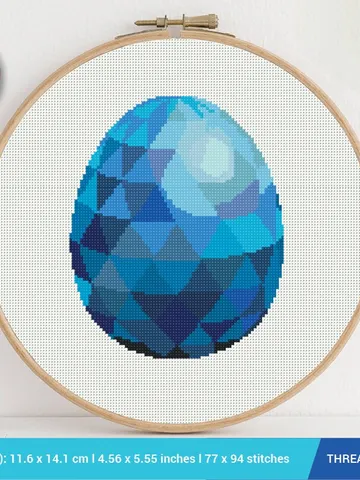 Polygonal Easter Egg Cross stitch pattern | Embroidery Pattern | Instant Download | Embroidery Designs $5.49