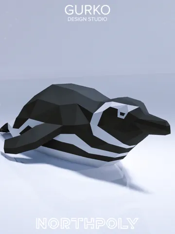 Lying Magellanic Penguin Papercraft, Digital Template, PDF Download, Gurko, LowPoly, Pepakura, DIY Origami Sculpture, Paper Party Decoration $23.20