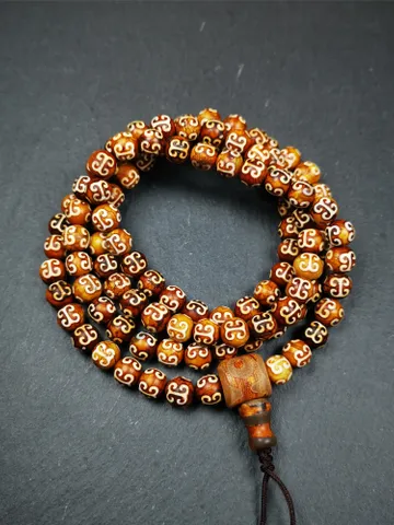 Gandhanra Tibetan Mala, Prayer Beads,Tibetan Rosary for Meditation,Made of Shale Stone Beads,Diameter 0.3 inch, Circumference 33 inch $49.99