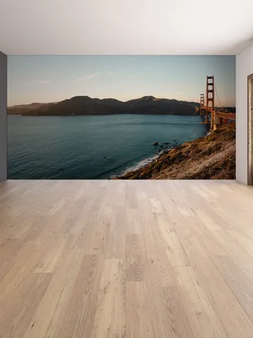 California Golden Gate Bridge Wallpaper Sticker - Wall Cover Art San Francisco Vinyl Print Room Decal - Home Usa Bedroom Wallpapers Decor $2.99