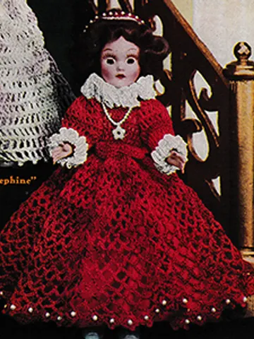 Vintage Crochet Pattern Dress for Doll Mary Queen of Scots Doll Pattern Digital Download PDF $2.50