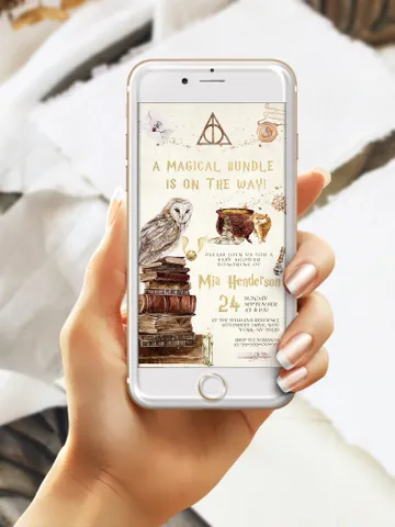 DIY Wizarding World Baby Shower iNVITATION; Magic School Baby Shower Template; School of Wizard Baby Shower invitation template; wh1 $11.62