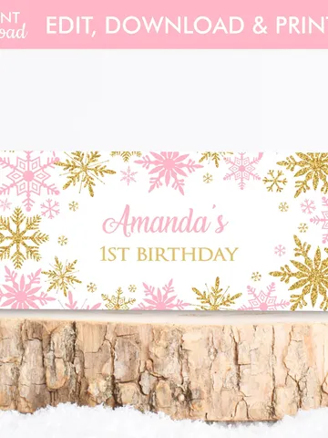 Winter Onederland Candy Bar Wrapper Chocolate Bar Wrappers, Winter Onederland Birthday Girl Decorations, Snowflakes 1st Birthday Template $4.00