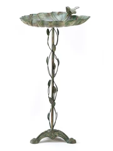 Verdigris Leaf Birdbath $90.35