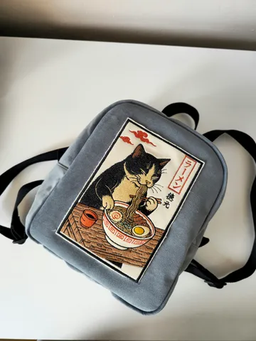 Backpack with embroidery "Cat in Japan"