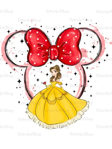 All princess png clipart, watercolor beauty and the beast clipart, magic kingdom illustration, Belle T-shirt design, tshirt princess design $2.00
