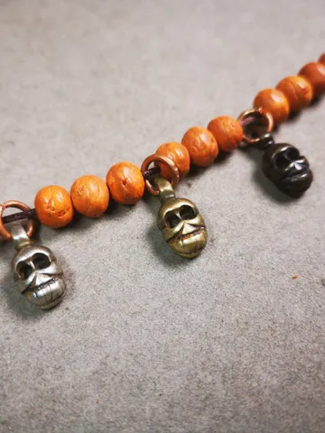 Gandhanra Handmade Tibetan Mala Pendant,Skull Citipati Amulet for Prayer Beads,Bag Hanging,0.8" × 0.3" $9.99