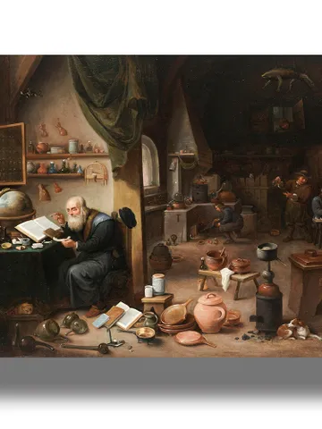 Alchemist in his laboratory. $21.00
