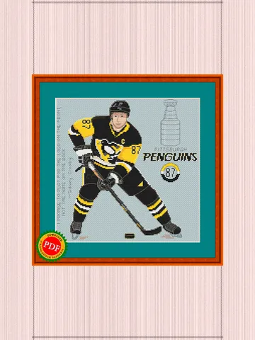 Hockey Player Cross Stitch Pattern | Center Forward $6.00