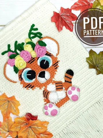 Wall hanging decor PATTERN Crochet Tiger Wall hanging decor nursery $5.00