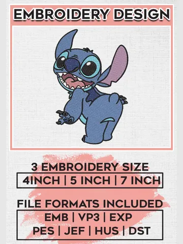 Cute Stitch Embroidery Designs, Lilo & Stitch Embroidery, Disney Embroidery Files, Machine embroidery Files, Digital Download EMB_CARTOON_144 $6.99