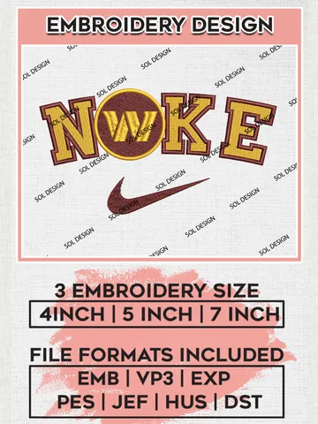 Nike Washington Commanders Embroidery Designs, NFL Commanders, NFL Logo Embroidery Files, NFL Washington Commanders Machine Embroidery Design, Digital Download