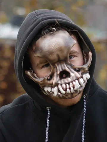 Pug Skull Mask, face mask halloween, resin skull mask, animal skull mask, creepy mask, scary mask, dog skull mask, burning man mask $321.08