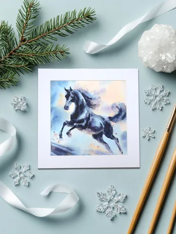 Black horse / Watercolor painting