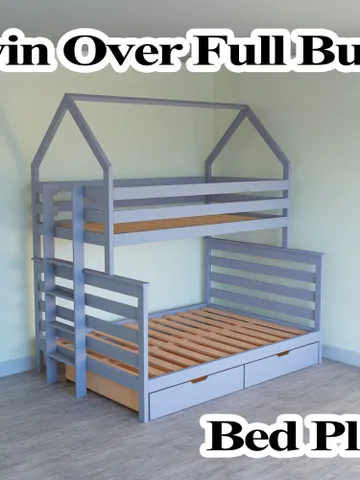 Twin Over Full Bunk Bed Plans, PDF, DIY $19.95