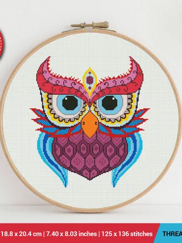 Mandala Owl Cross stitch pattern | Embroidery Pattern | Instant Download | Embroidery Designs $6.40