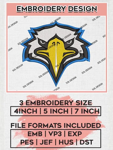 Morehead State Eagles Mascot Logo Machine Embroidery Design, NCAA Morehead State Eagles Embroidery Design Design files, NCAA Embroidery Designs, NCAA Machine Embroidery Designs, Digital Download $6.99