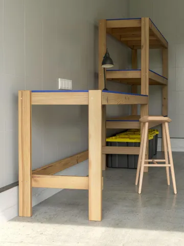 DIY Garage Shelves With Work Bench Plans, PDF $7.95
