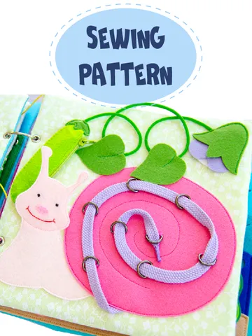 Snail, quiet book page, 20x20 cm, PDF sewing pattern, SVG file $3.00